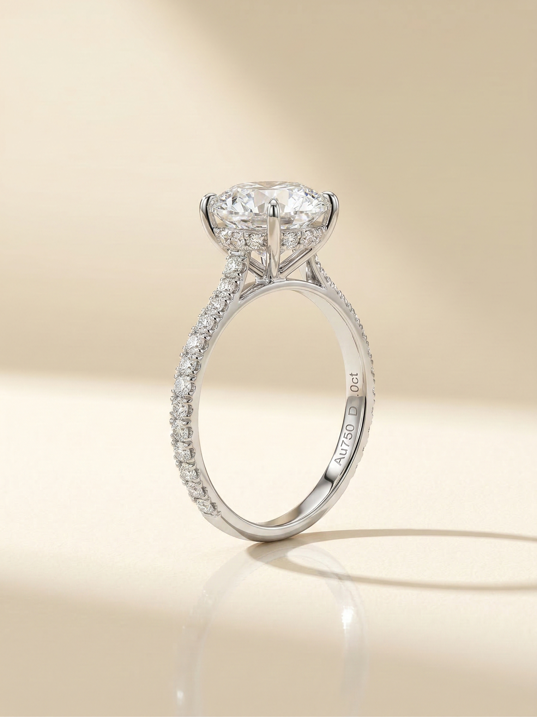 4ct Lab Diamond Hidden Halo Ring