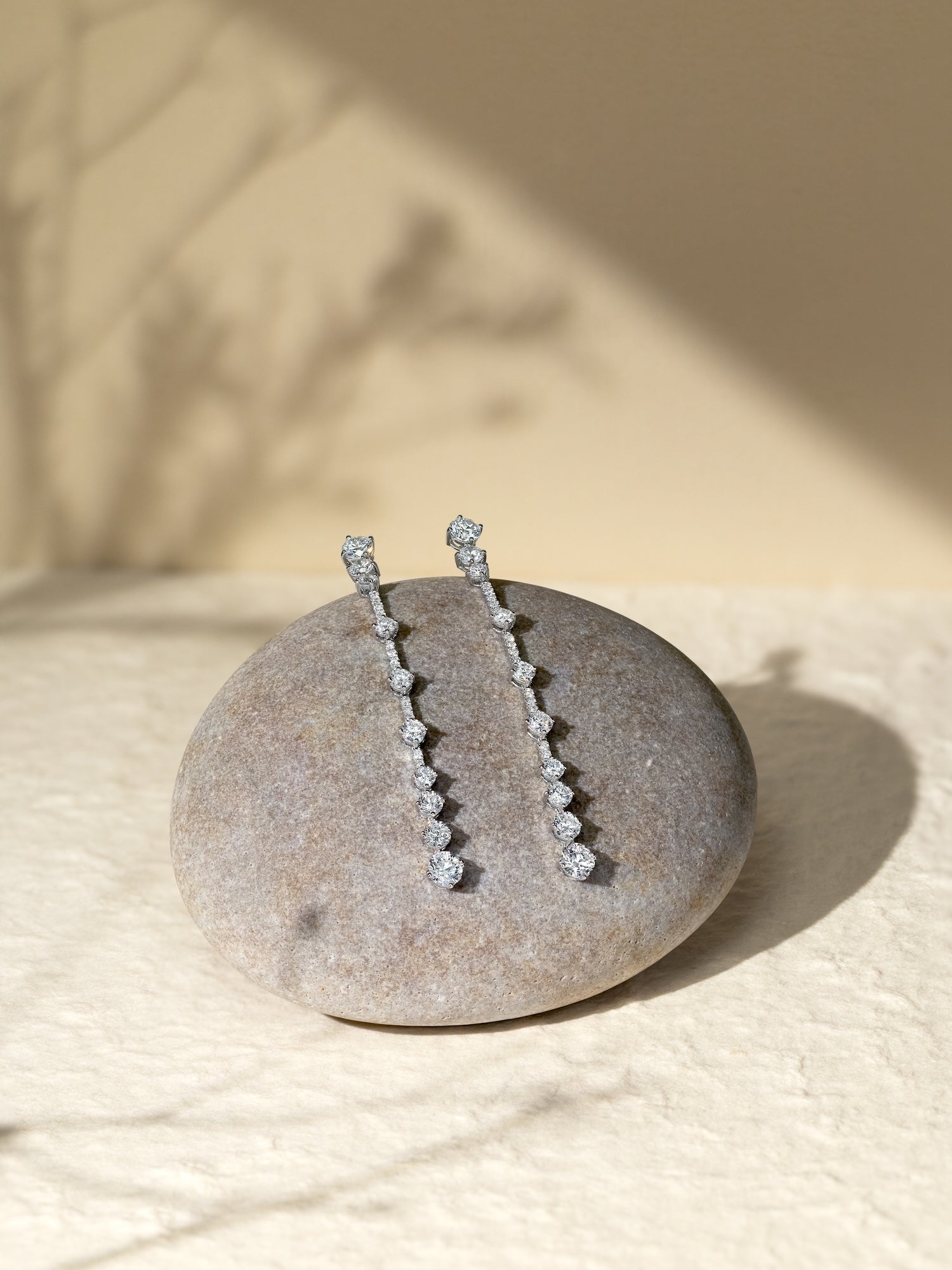 Long Dangling Diamond Earrings