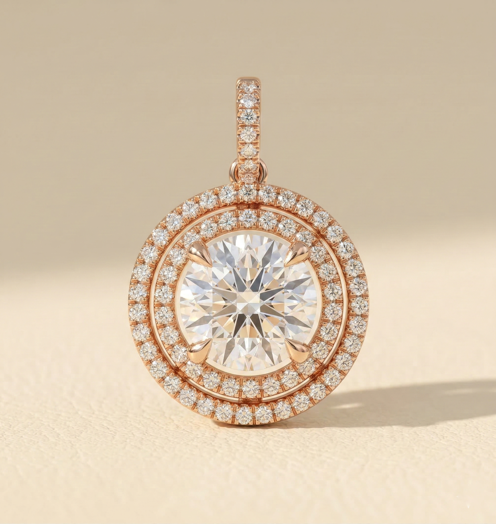 Lab Diamond Round Halo Pendant