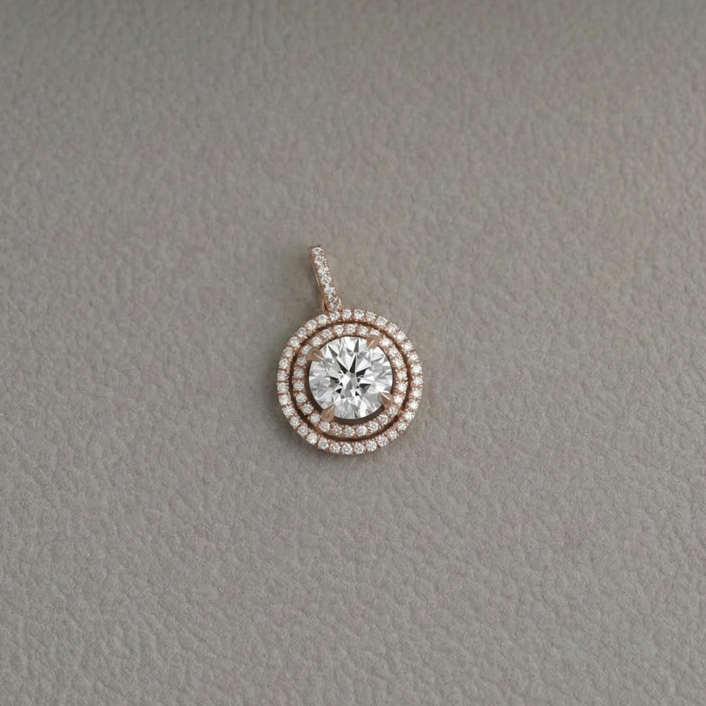 Lab Diamond Round Halo Pendant