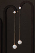 Dangling Diamond Pearl Earring Drops
