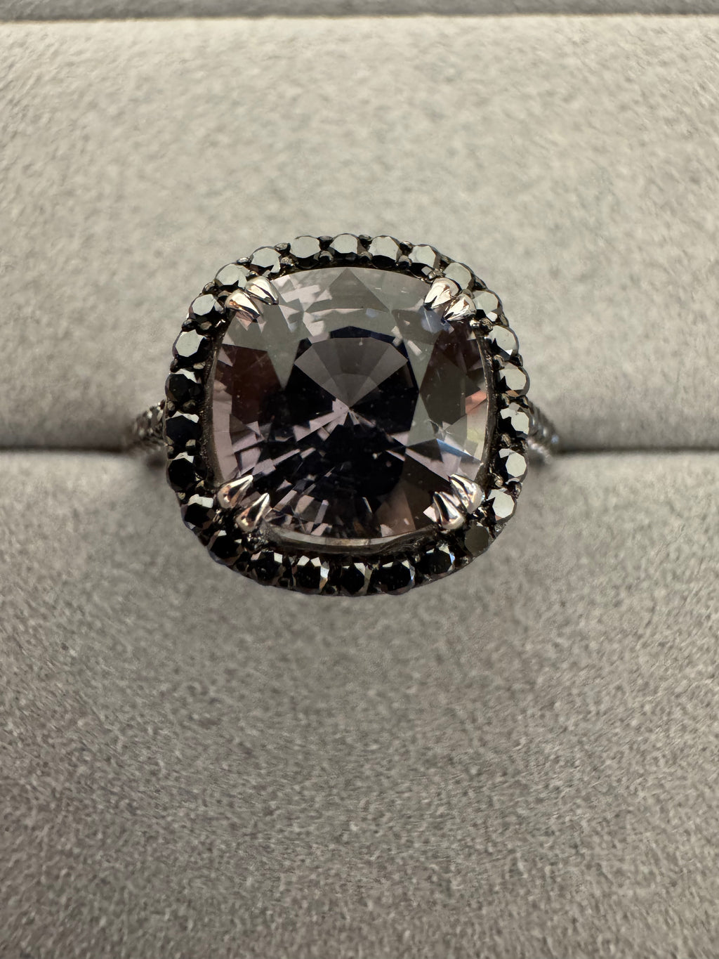 Spinel Cushion-cut Halo Ring