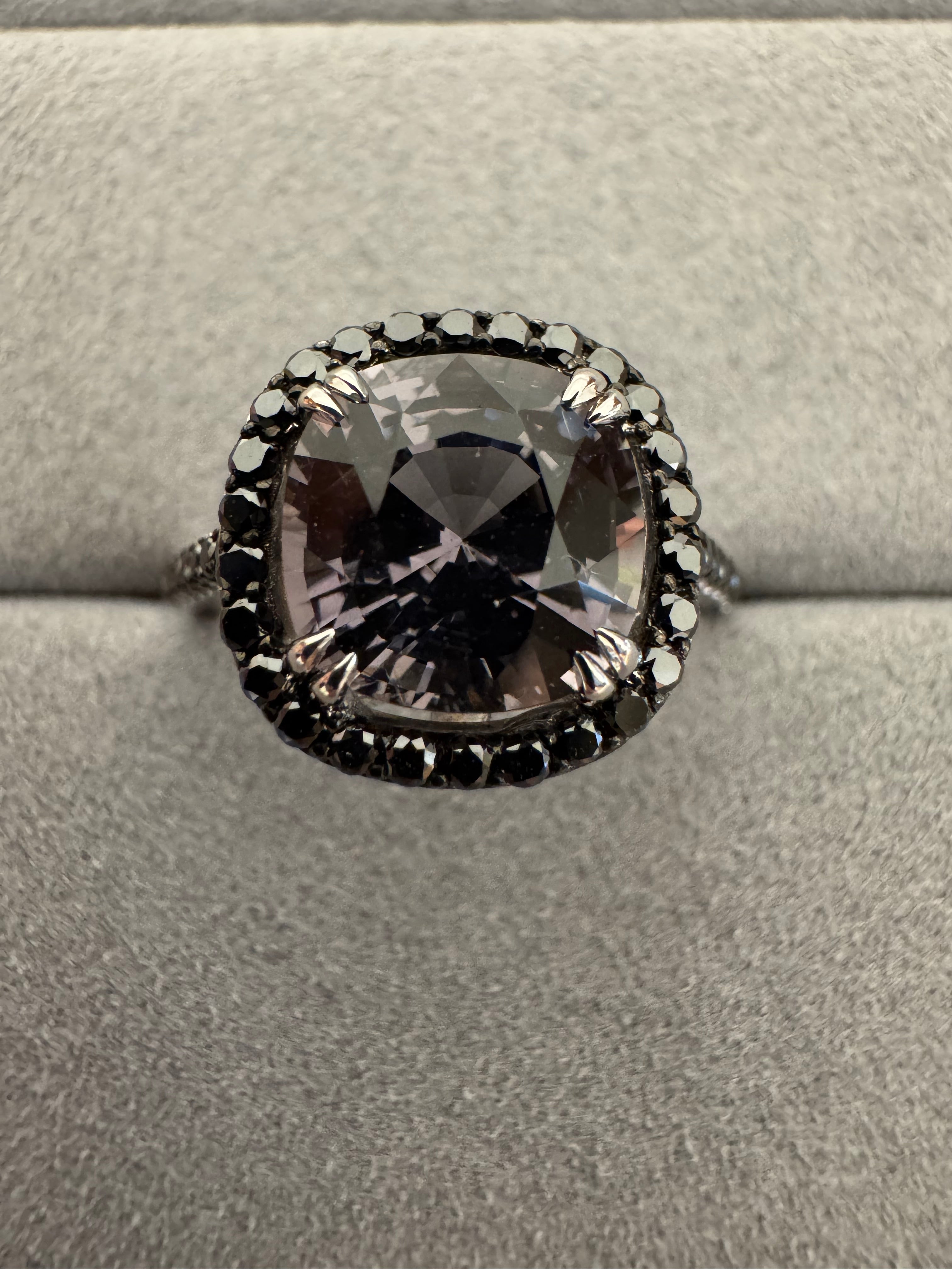 Spinel Cushion-cut Halo Ring