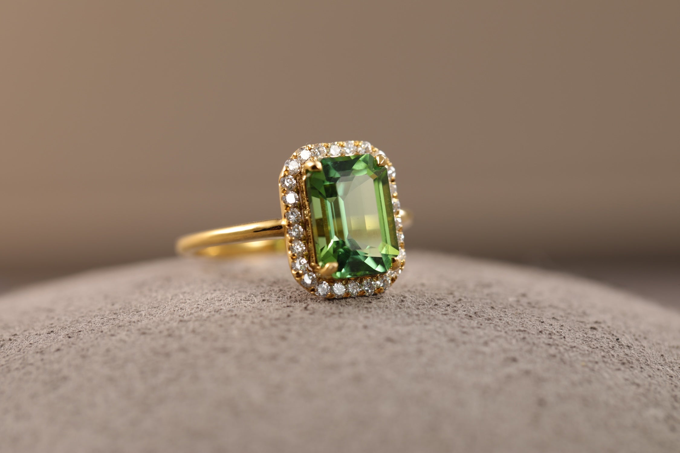 Tourmaline Halo Ring