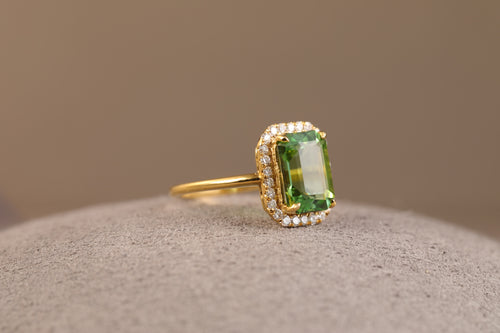 Tourmaline Halo Ring