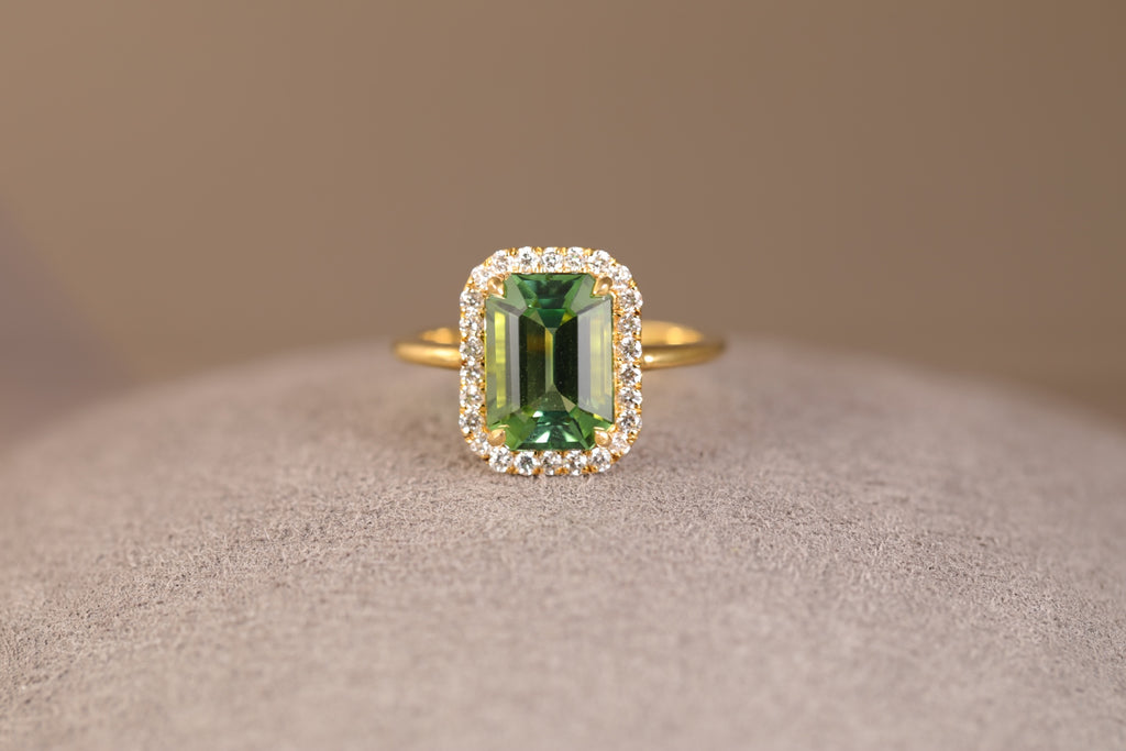 Tourmaline Halo Ring