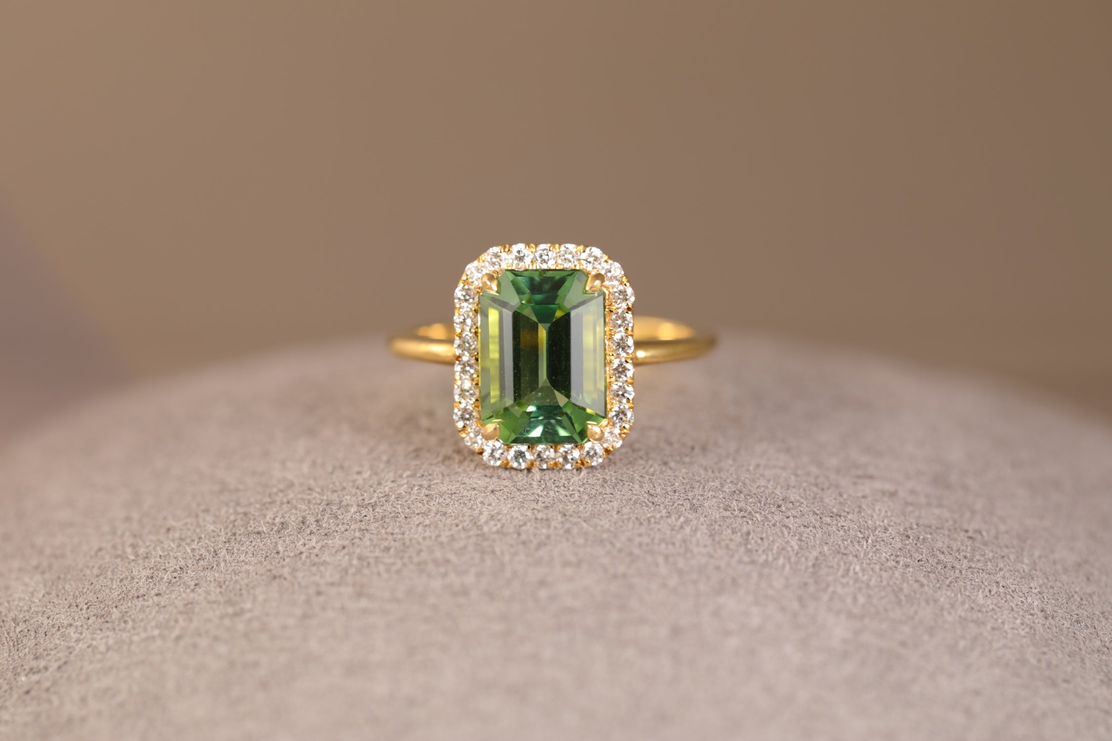 Tourmaline Halo Ring