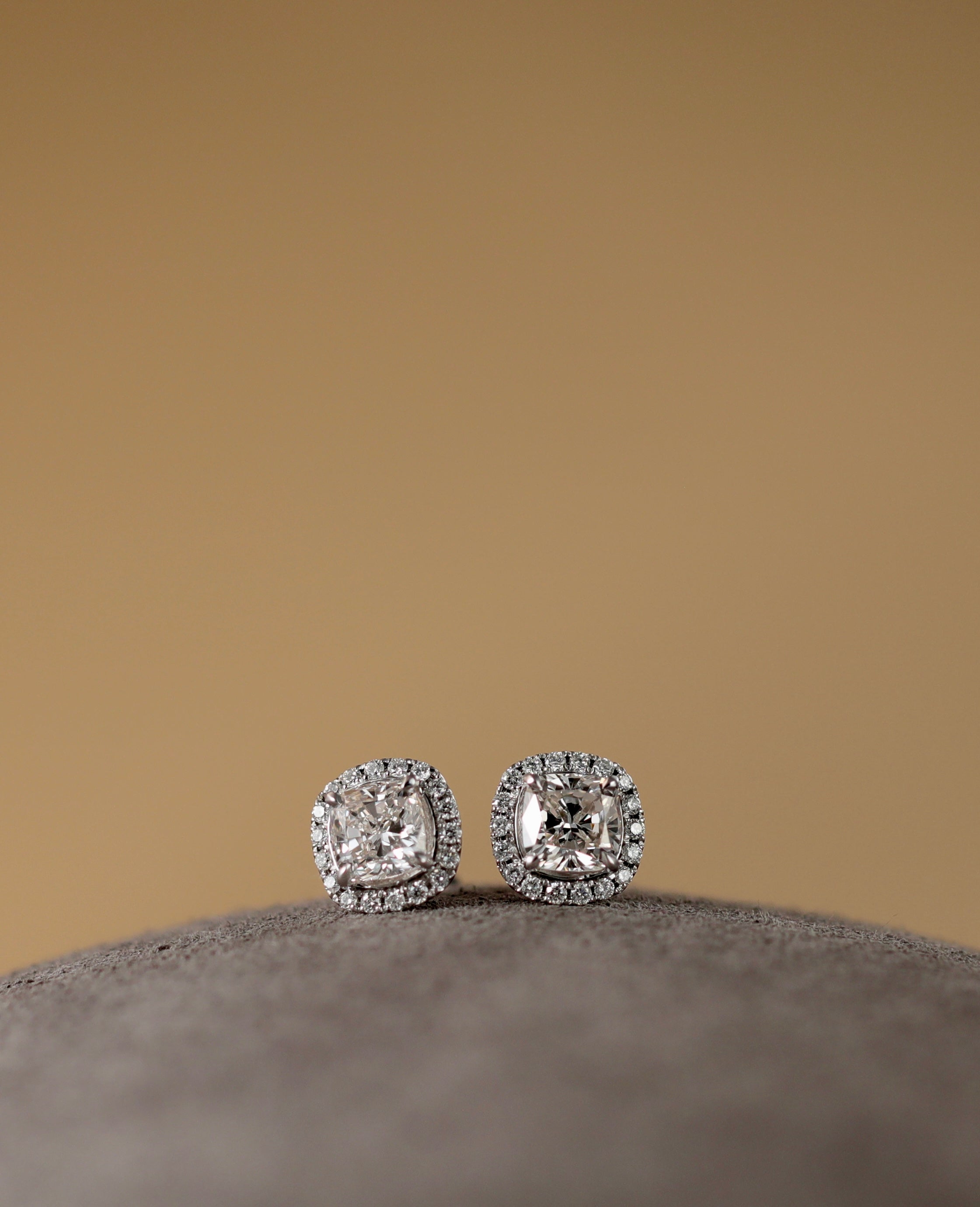 Cushion-cut Halo Earrings