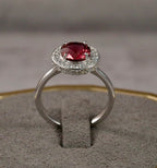 AURORA Rubellite Halo ring