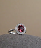 AURORA Rubellite Halo ring