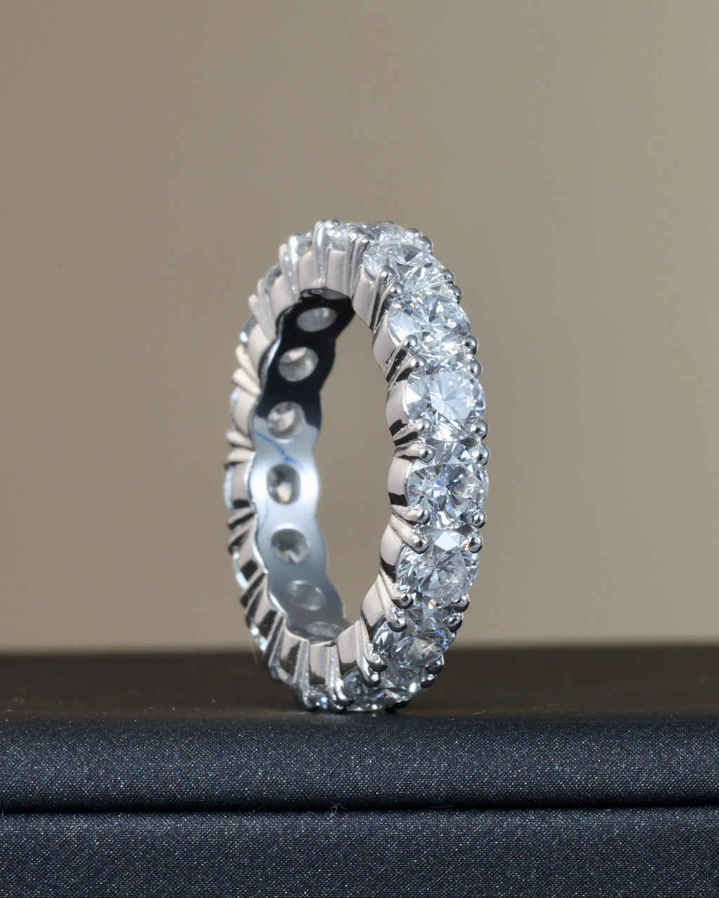 18k white gold eternity ring with diamonds