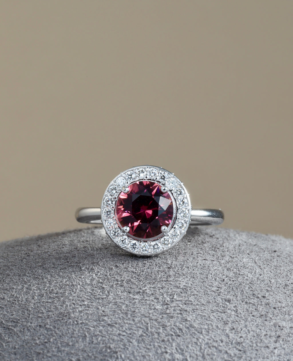 AURORA Rubellite Halo ring
