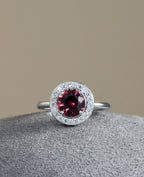 AURORA Rubellite Halo ring