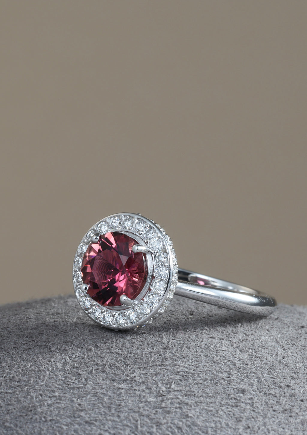 AURORA Rubellite Halo ring