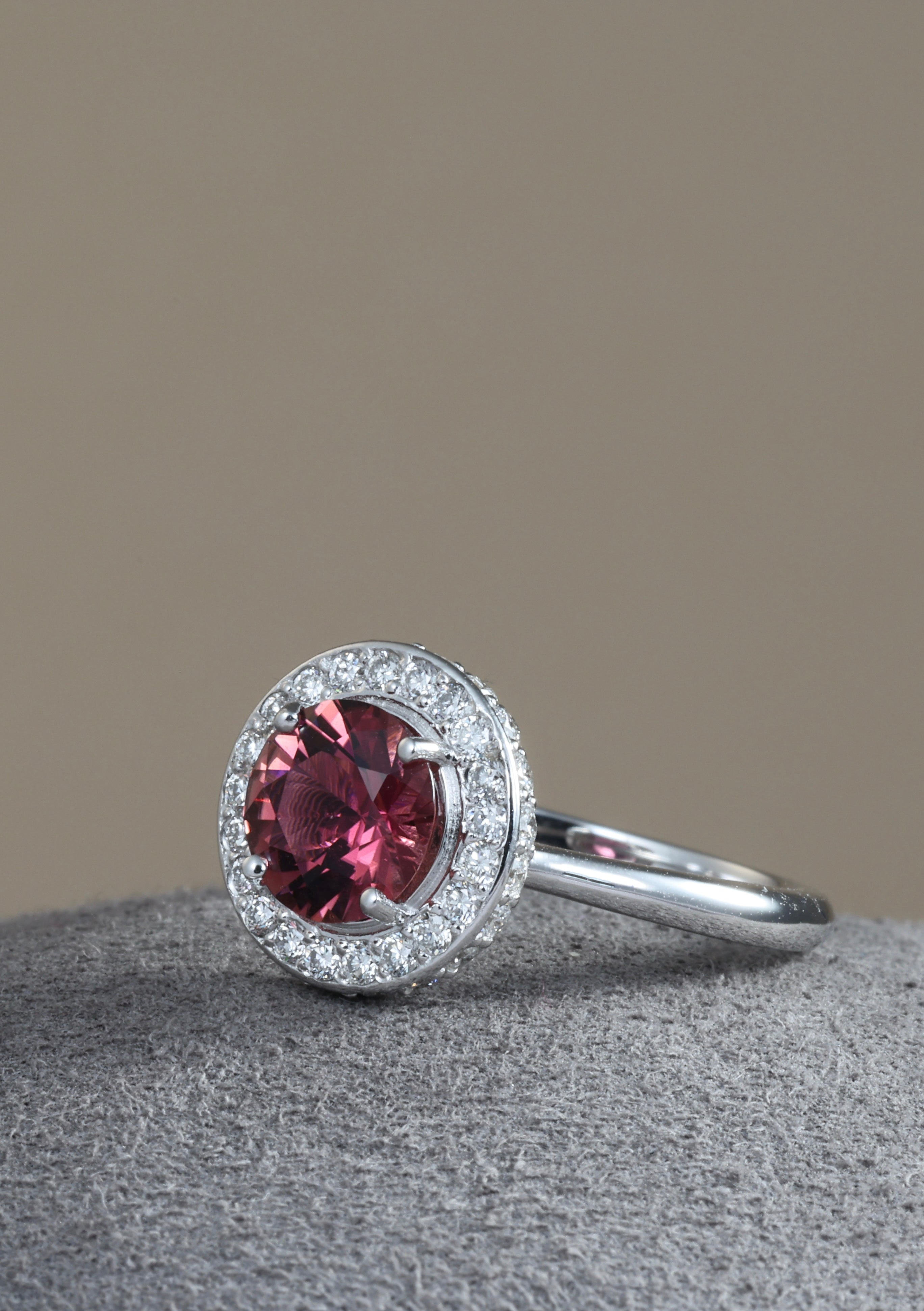 AURORA Rubellite Halo ring