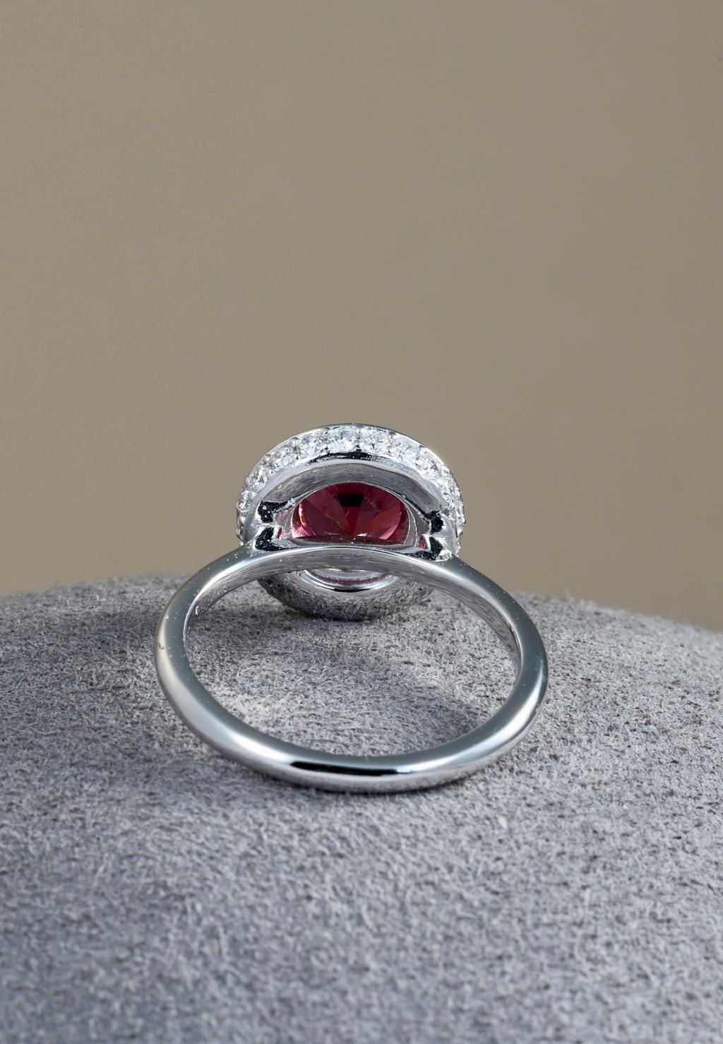 AURORA Rubellite Halo ring