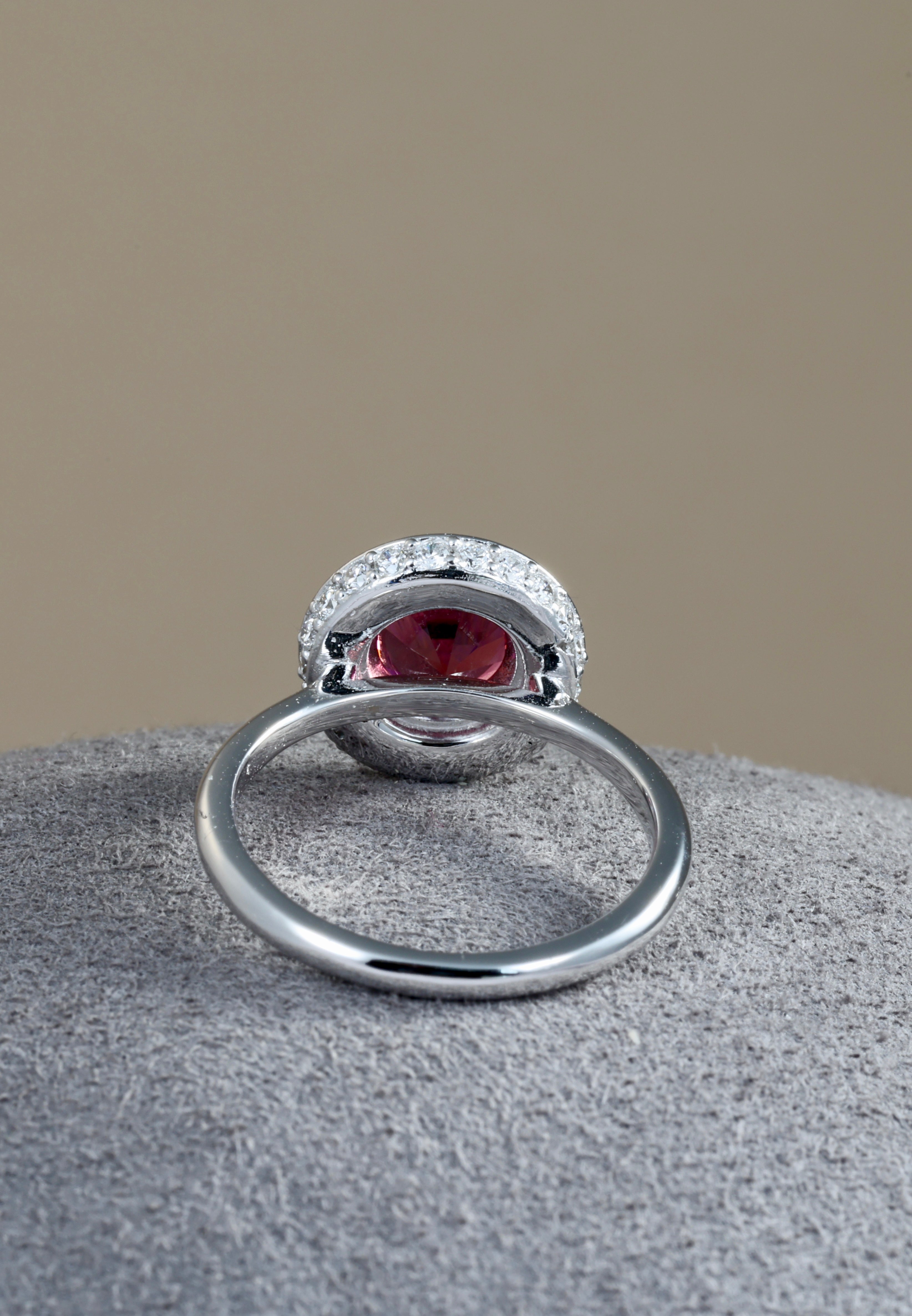 AURORA Rubellite Halo ring
