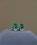 Emerald Cabochon Earrings