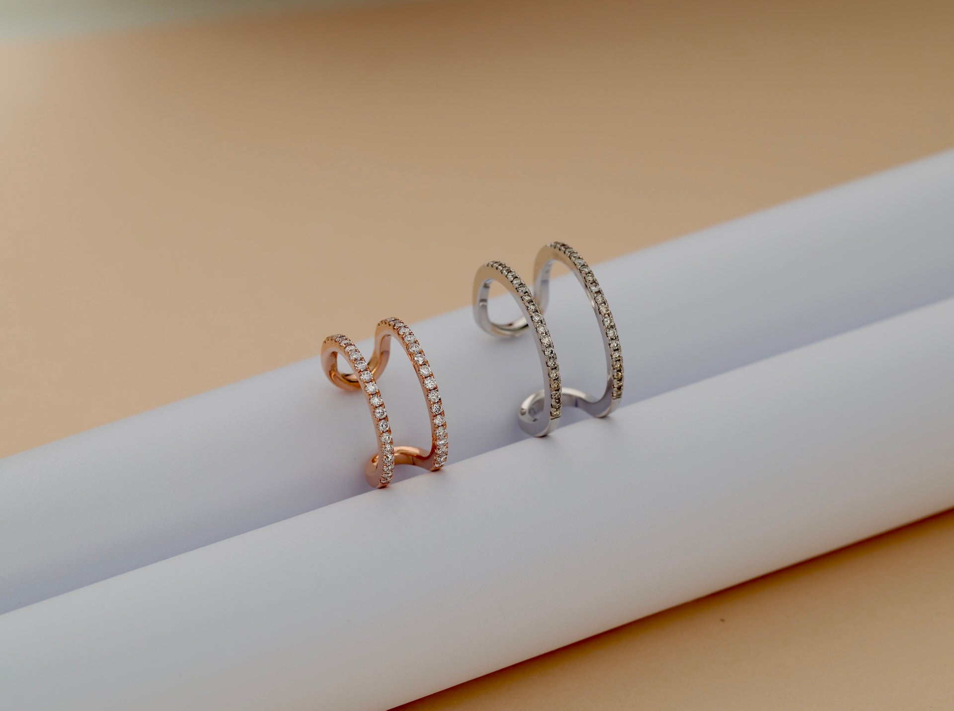 HORIZON Double Band Pavé Ring