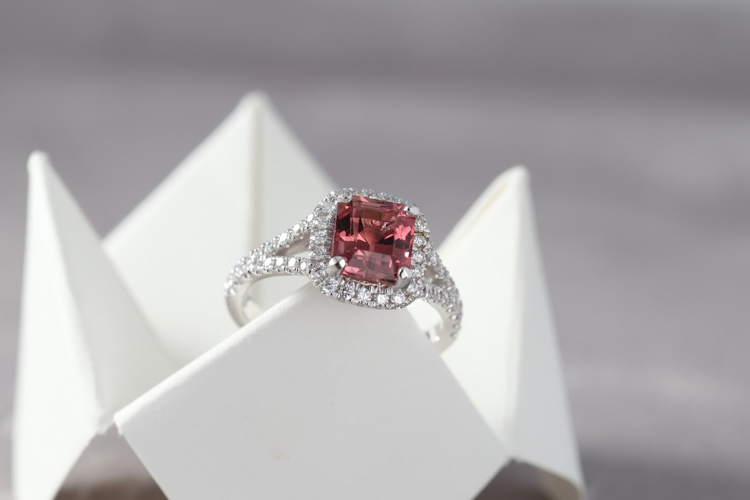 Tourmaline Halo Ring