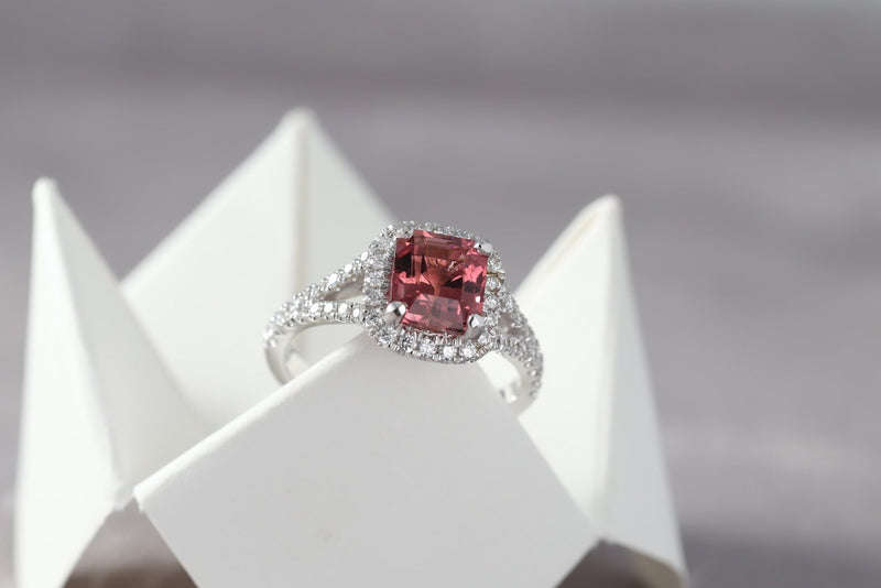 Tourmaline Halo Ring