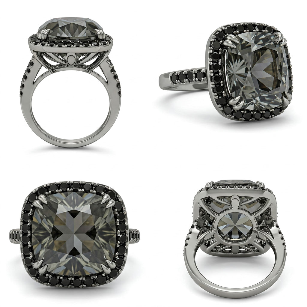 Spinel Cushion-cut Halo Ring