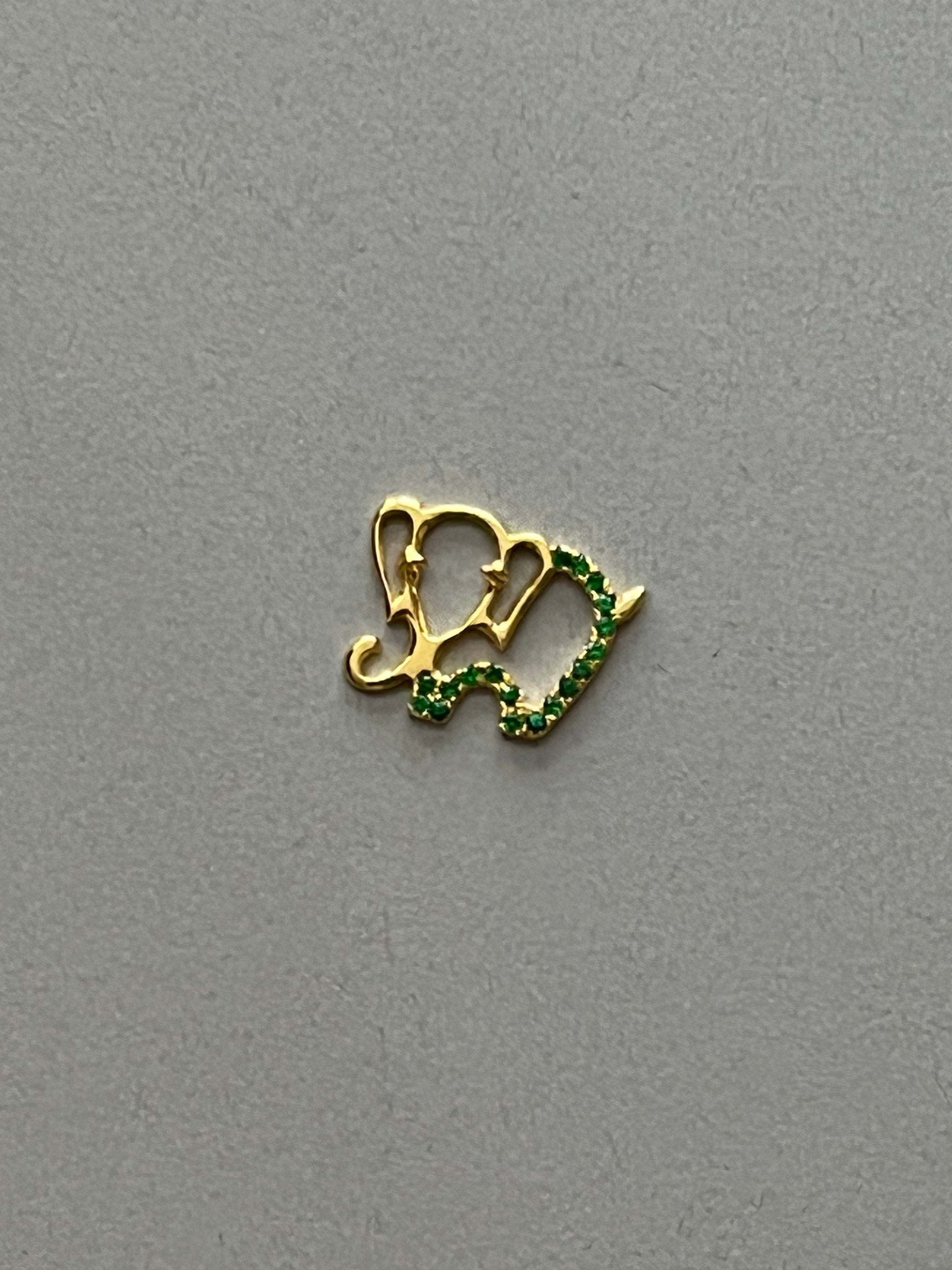 Tsavorite Elephant Pendant