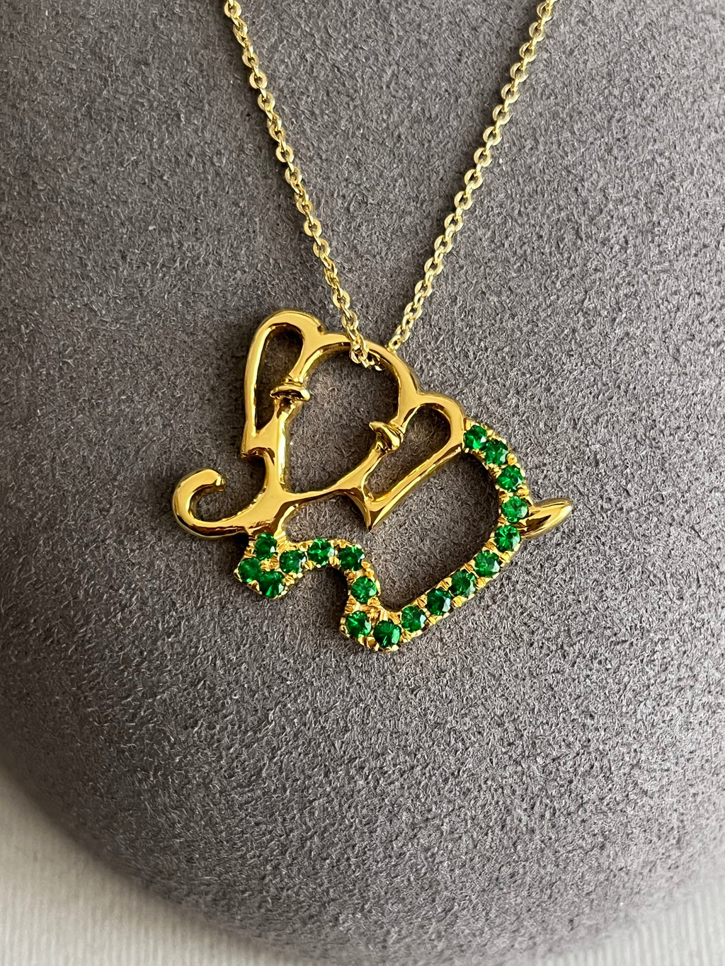 Tsavorite Elephant Pendant