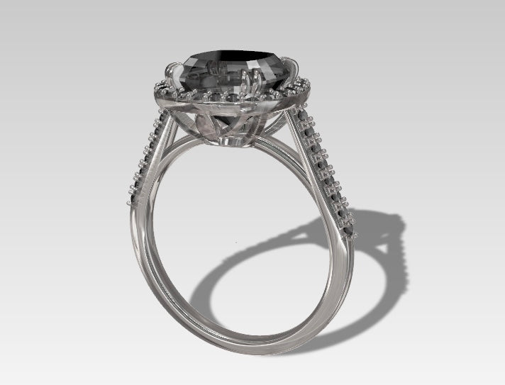 Spinel Cushion-cut Halo Ring