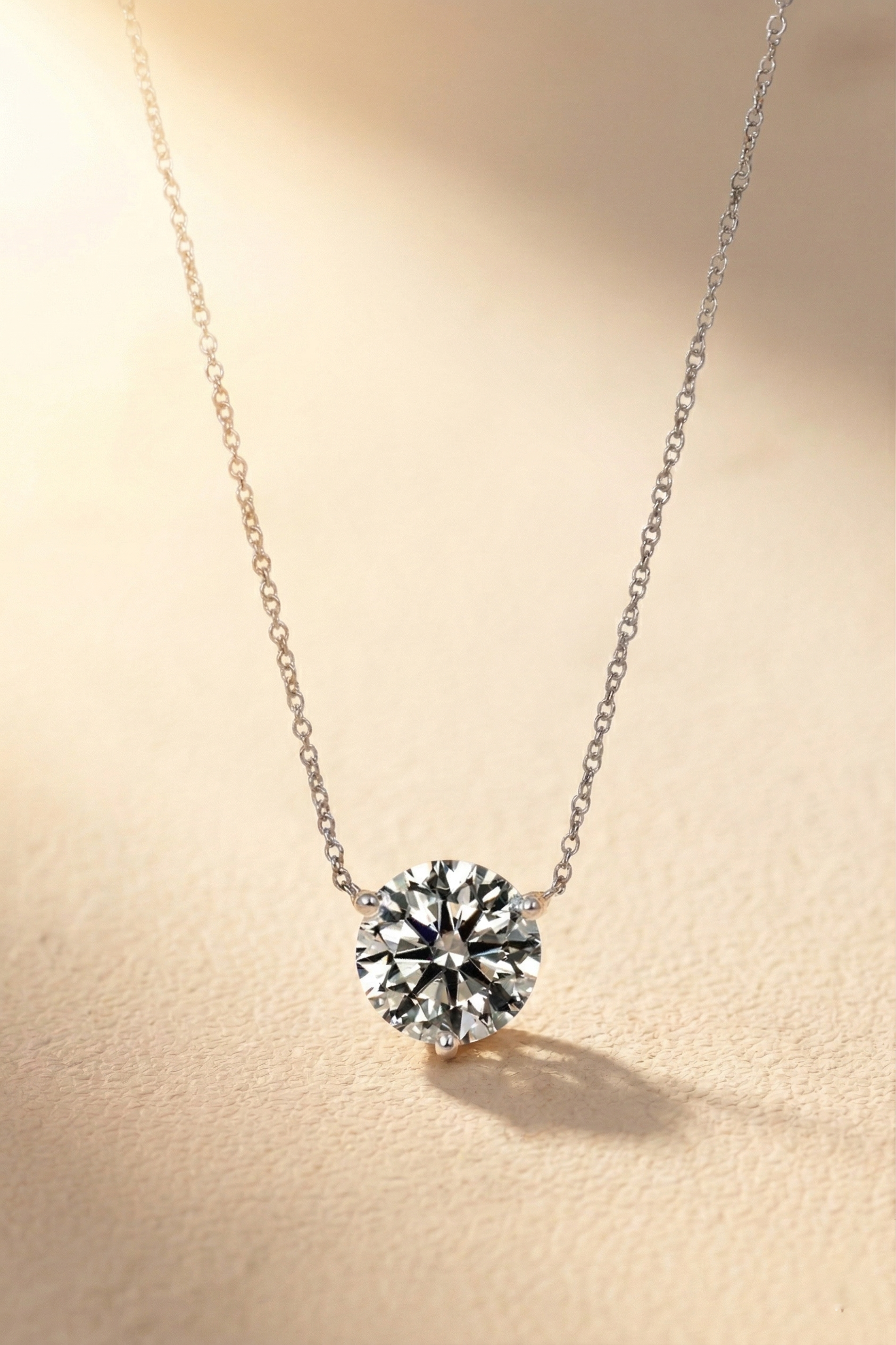 3 Prong Diamond Necklace